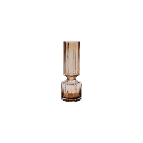 Vase Hyacint glas braun / Ø 10 x H 28,3 cm - mundgeblasen - BROSTE COPENHAGEN - Ø 10 x H 28,3 cm / Bernsteinbraun - mundgeblasenes Glas