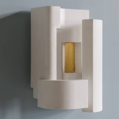 Soul Story 5 Wall light stone white gold / LED - Plaster & gold leaf - DCW éditions - Gold leaf / White - Plaster