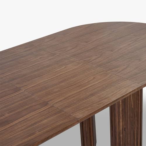 Tavolo con prolunga Adriano legno marrone / L 150-190 cm - da 4 a 6 persone - NV GALLERY - Effetto noce - Bois composite, Placage noyer