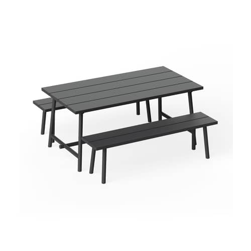 Banc Fred\'s métal noir / L 160 cm - 3 places - Fatboy - Anthracite - Aluminium