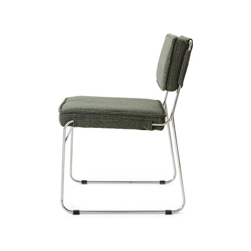 Chaise rembourrée Endless - HK LIVING - Olive (tissu Edge) - Acier chromé, Mousse, Tissu polyester