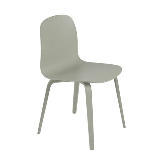 Chaise Visu bois vert / Pieds bois / Seconde vie - Muuto - Vert Sauge - Contreplaqué de frêne