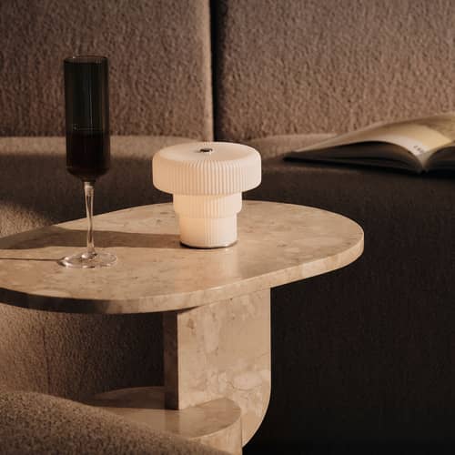 Ripple Champagne glass glass grey / Set of 2 - Ferm Living - Smoked grey - Mouth blown glass