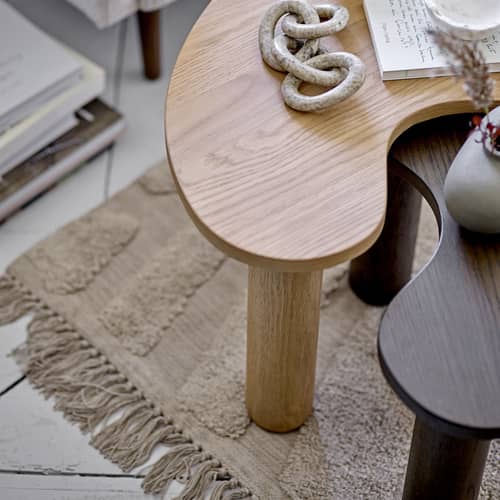 Luppa Coffee table brown natural wood / 53 x 36 x H 35 cm - Rubber wood - Bloomingville - 53 x 36 x H 35 cm / Dark wood - Rubber tree wood