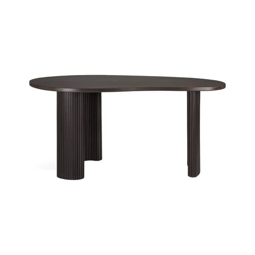 Boomerang Desk natural wood / 160 x 83 cm - Solid mahogany - Ethnicraft - Dark brown Mahogany - Stained solid mahogany