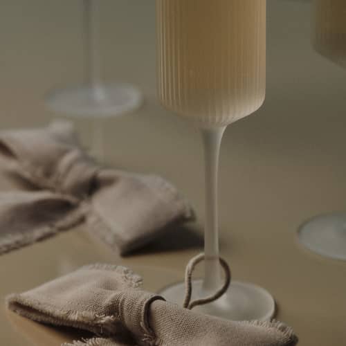 Set de 2 flûtes à champagne Ripple - Ferm Living - Givré - Verre soufflé bouche