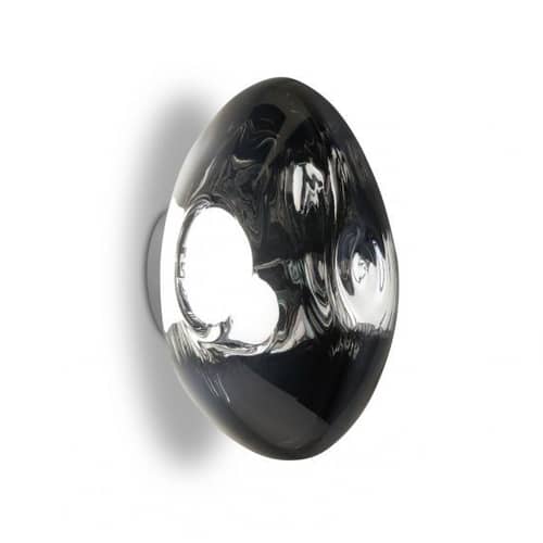 Lampada da parete Melt Surface materiale plastico grigio argento metallo / LED - Ø 50 cm / Cambiamento di colore - Tom Dixon - Cromata - policarbonato