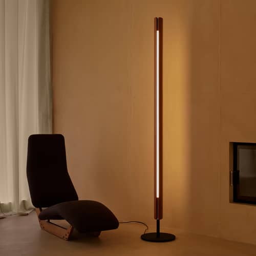 Lampadaire Seki-Han bois naturel / Réédition 1963 - H 168 cm - Flos - Frêne naturel - Fer, Frêne