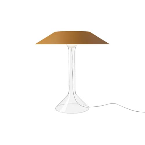 Lampe de table Chapeaux LED / Ø 44 x H 47 cm - Foscarini - Ocre - Acier peint, Verre borosilicaté
