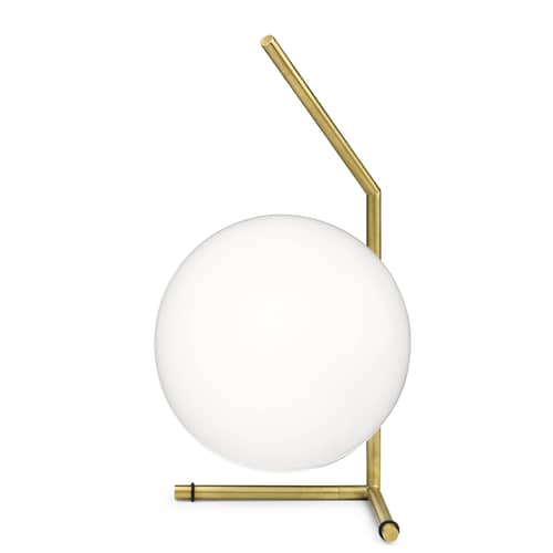 Lampe de table IC T1 Low verre or / Ø 20 x H 38 cm - Michael Anastassiades, 2014 - Flos - Laiton - Acier, Verre soufflé