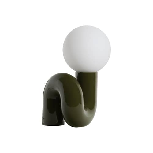 Lampe de table Neotenic Grande céramique vert / L 34 x H 51 cm / Seconde vie - Petite Friture - Vert - Céramique émaillée, Verre soufflé bouche