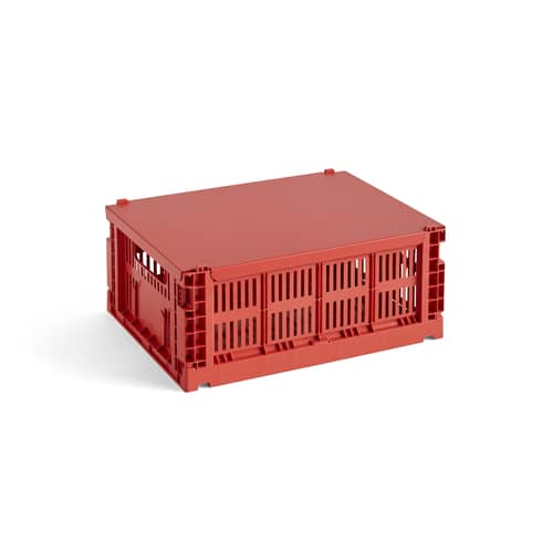  Lid metal red / For Colour Crate Medium basket 26.5 x 34.5 cm - Hay - Red - Steel