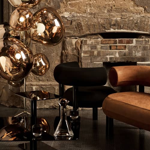 Poltrona imbottita Fat Lounge tessuto nero / Tessuto Hallingdal - Tom Dixon - Nero (tessuto Hallingdal) - Acciaio laccato, Schiuma modellata, Tessuto Hallingdal