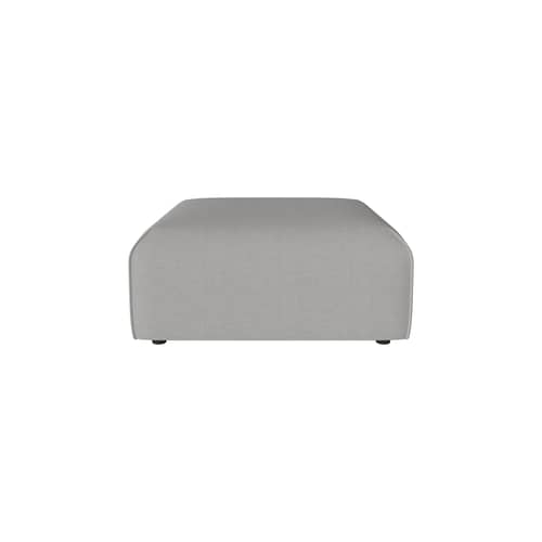 Pouf d\'extérieur Arke tissu gris / Canapé de jardin modulable - 90 x 90 cm - Bolia - Gris clair (tissu d\'extérieur Brezza) - Bois, Mousse, Tissu outdoor