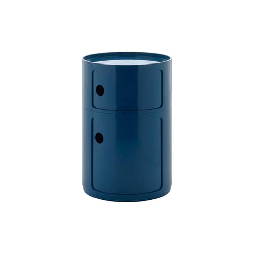 Rangement Componibili New Big plastique bleu / 2 tiroirs - Ø 42 x H 61,5 cm - Kartell - Bleu - ABS