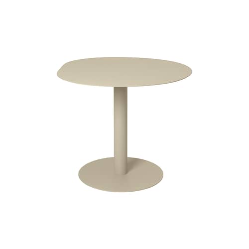 Pond Café OUTDOOR Round table metal beige / Ø 88 cm - Asymmetrical shape - Ferm Living - Cashmere beige - Galvanized steel