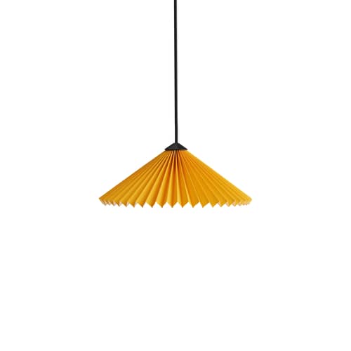 Suspension Matin tissu jaune / Ø 30 cm - Hay - Jaune - Coton enduit plissé