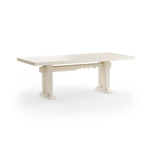Table rectangulaire Forma bois blanc / 220 x 90 cm - HK LIVING - Blanc perle - Bois de sungkai