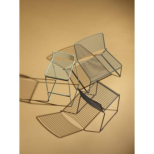 Tabouret de bar Hee métal gris / H 65 cm - Hay - Gris - Acier laqué