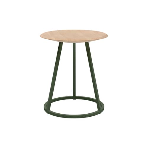 Tabouret Gustave métal vert - Hartô - Vert cendré / frêne naturel - Frêne massif, Métal laqué