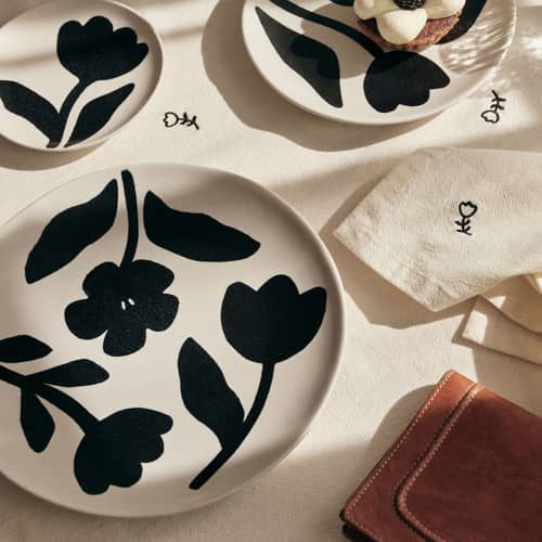 Assiette Flora / Ø 26 cm - BROSTE COPENHAGEN - Ø 26 cm / Noir - Grès