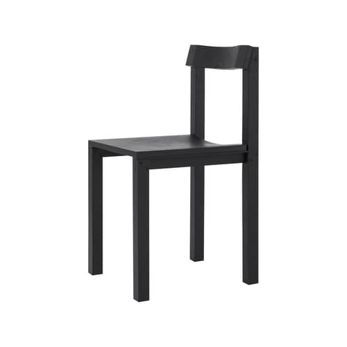 Tal Chair wood black - KANN DESIGN - Black oak - Bent stained oak veneered multi-ply, Extruded aluminium, Tinted oak wood
