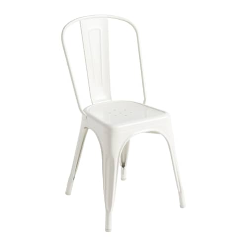Chaise empilable A Indoor métal blanc / Acier - Pour l\'intérieur / Réédition 1935 - Tolix - Blanc pur - Acier