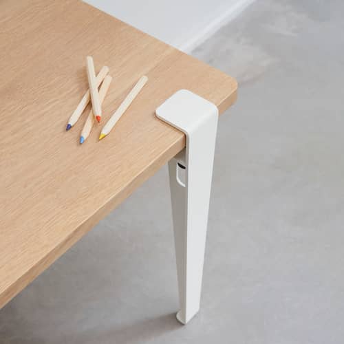  Children\'s desk wood white / 70 x 50 cm - Oak - TIPTOE - Oak / Cream white Base, legs - Eco-certified solid oak, Powder coated steel