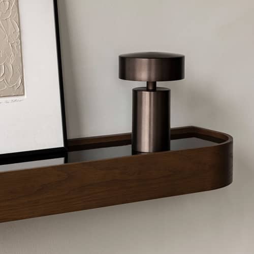 Étagère Epoch bois naturel / L 50 cm - Réversible / Seconde vie - Audo Copenhagen - Chêne foncé / Noir - Contreplaqué, Placage chêne teinté