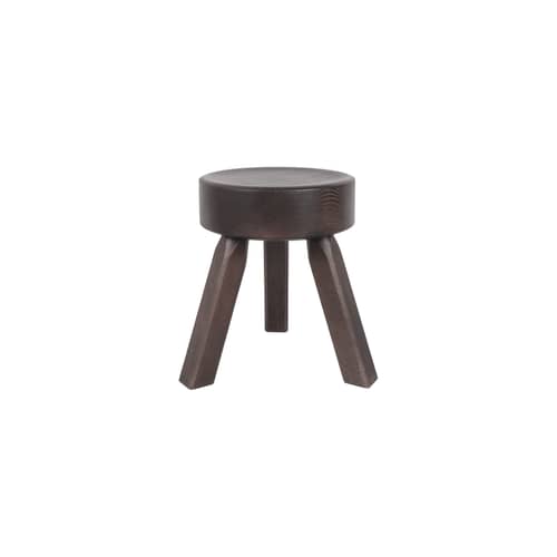 Hocker AML holz braun / Ø 32,5 x H 32,5 cm - Frama  - Braun - Gebeiztes massives Kiefernholz