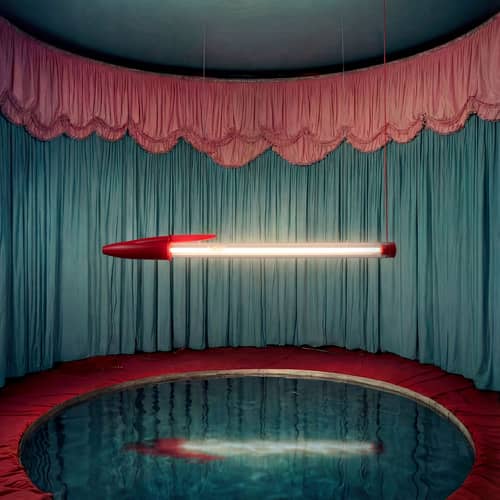 Lampe Bic Lamp rouge / LED - H 178 cm - Seletti - Rouge - Polycristal