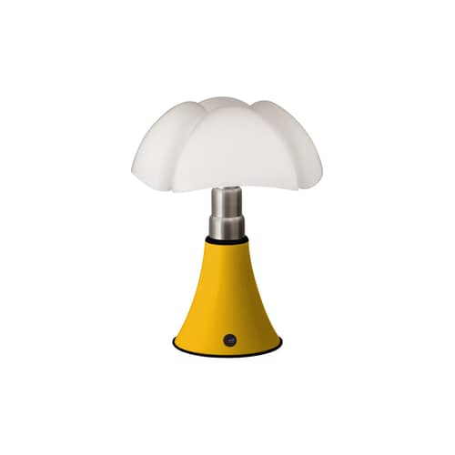Lampe sans fil rechargeable Minipipistrello LED jaune / H 35 cm - USB - Gae Aulenti, 1965 - Martinelli Luce - Jaune brillant - Acier inox brossé, Aluminium verni, Méthacrylate opalin
