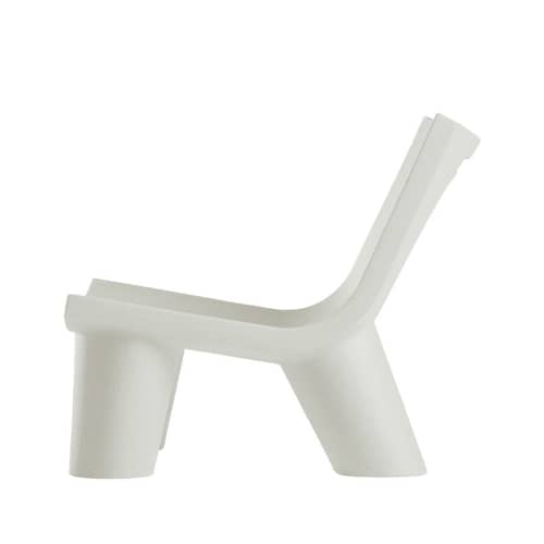 Lounge Sessel Low Lita plastikmaterial weiß - Slide - Weiß Milky - Recycelbares Polyethylen