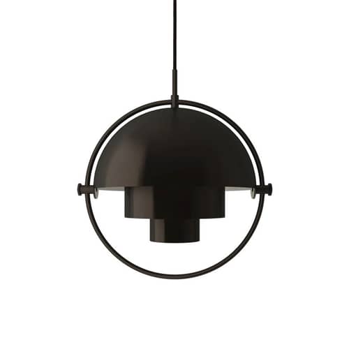 Pendelleuchte Multi-Lite Small metall schwarz / Ø 25 cm - Flexibel & verstellbar / Neuauflage 1972 - Gubi - Schwarzes Messing / Kreis schwarzes Messing - Metall