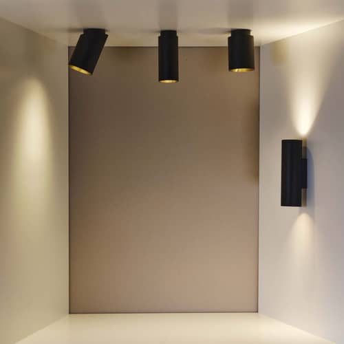 Plafonnier Tobo C65 / Ø 6,5 x H 16,5 cm - DCW éditions - Noir - Acier