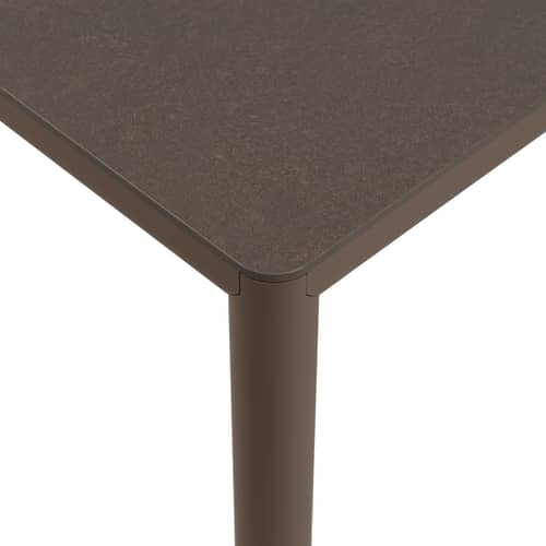 Piave Rectangular table composite material brown / 160 x 90 cm - Textured laminate - NARDI - Tabacco - Aluminium, HPL laminate