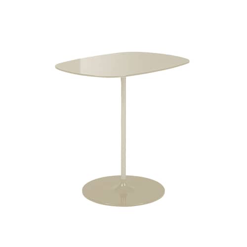 Table d\'appoint Thierry verre blanc / 33 x 50 x H 50 cm - Verre - Kartell - Blanc - Acier peint, Verre trempé
