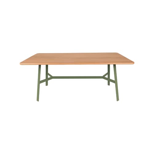 Table rectangulaire So\'O / 180 x 90 cm - 6 à 8 personnes - Fermob - Cactus / Chêne naturel - Acier, Chêne massif