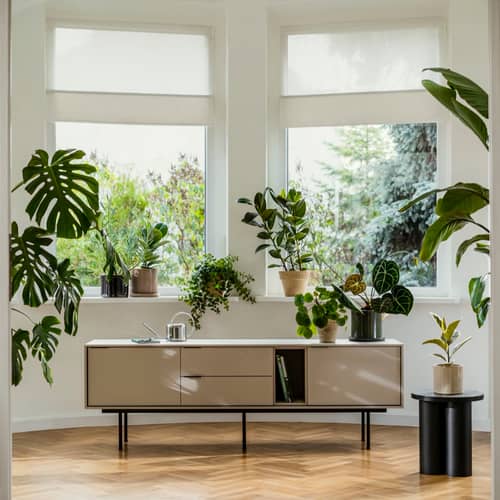 Mod Television table wood grey / L 189 x H 61 cm - NOO.MA - Grey Almond - Melamine, Steel