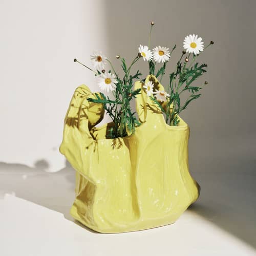 Vase Gala Small keramik gelb - Serax - Gelb - emailliertes Porzellan