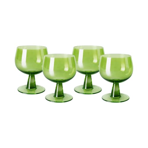 Verre à vin The emeralds Low vert / H 11,5 cm - Set de 4 / 25 cl - HK LIVING - Vert Lime - Verre