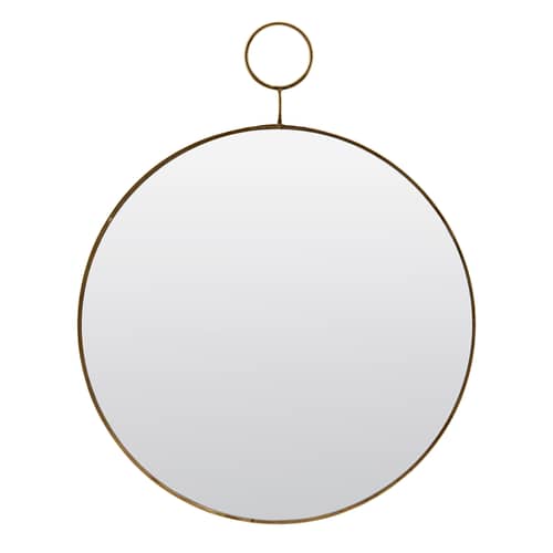 Wandspiegel The loop glas gold spiegel metall / Messing - Ø 32 cm - House Doctor - Messing - Messing, Spiegel-Finish