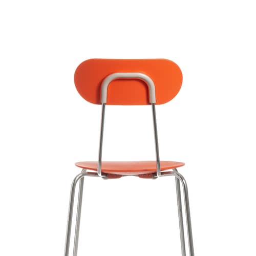 Chaise de bar Mariolina orange / H 66 cm - Magis - Orange / Piètement chromé - Acier, Polypropylène