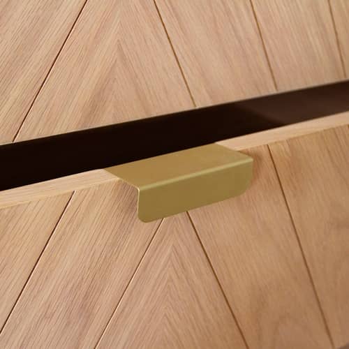 Marius Chest of drawers natural wood L 100 x H 90 cm - Hartô - Natural oak - MDF veneer oak, Metal, Solid oak