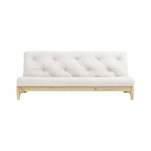 Schlafcouch Fresh holz weiß / L 200 cm - 3-Sitzer - KARUP - Naturpinie 701 / Klare Kiefer hell - FSC-zertifiziertes Massivholz Kiefer, Gewebe, Recycelte Mischfasern, Schaumstoff