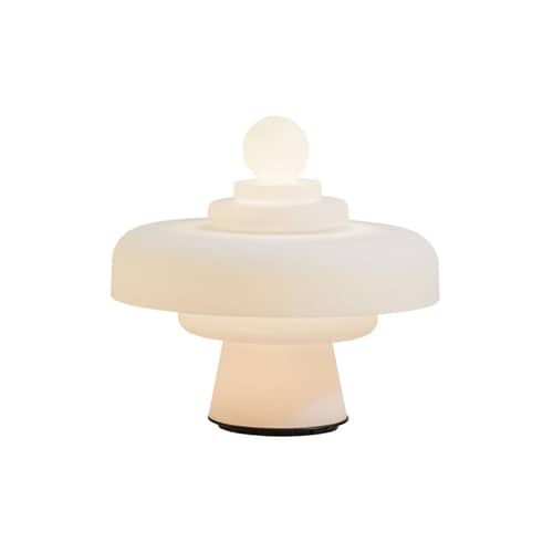 Regina Lamp glass white / LED - Reissue Bobo Piccoli, 1968 / Ø 49 x H 45 cm - Fontana Arte - White - Satin blown glass