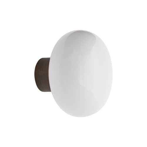 Applique Karl-Johan vetro bianco / IP 20 - Base legno - NEW WORKS - Bianco / Rovere fumé - Rovere, Vetro