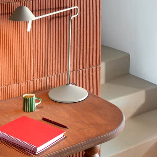 Lampada da ufficio Pixi LED metallo grigio / Orientabile - Fermob - Grigio argilla - Acciaio