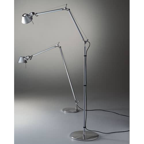 Lampadaire Tolomeo métal / H 167 cm - Orientable - Artemide - Aluminium - Aluminium anodisé, Aluminium poli