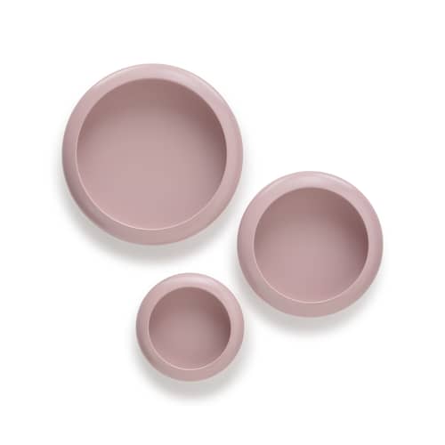 Outdoor-Wandleuchte Oloha Trio metall rosa / Lampe ohne Kabel - 3er Set - Fatboy - Puderpink - ABS, Silikon, Thermolackiertes Aluminium
